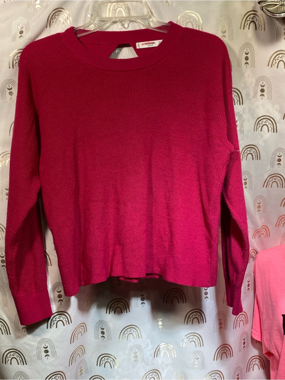 Mango Women's Crewneck Sweater - Raspberry